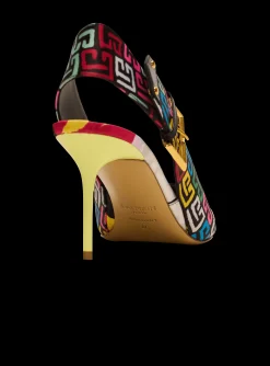 Heeled Ruby Slingbacks In Printed Satin-Balmain Cheap