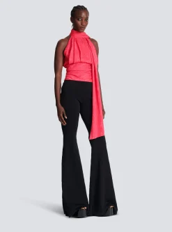 High-waisted Flared Trousers-Balmain Cheap