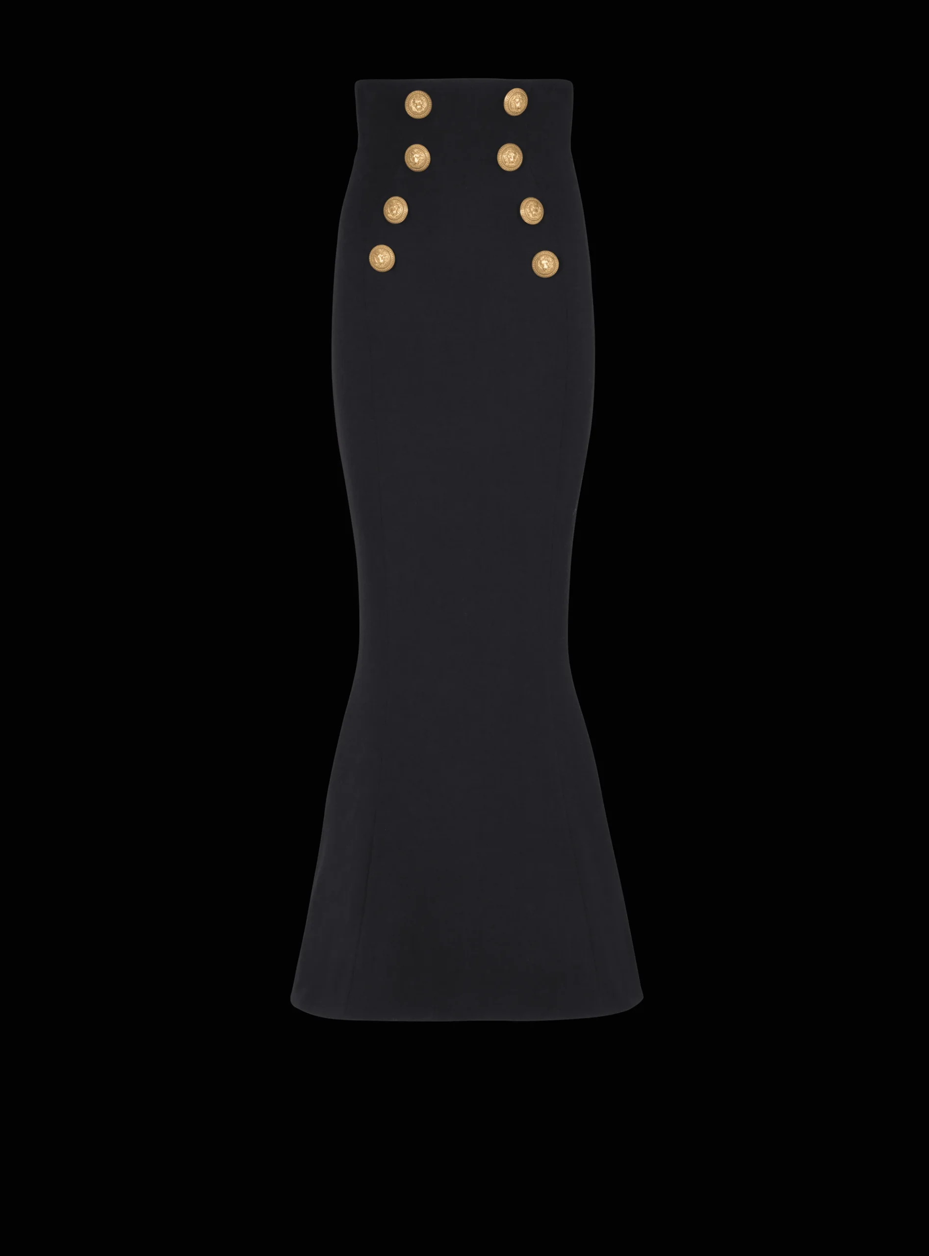 High-waisted Long Skirt With Buttons-Balmain Flash Sale