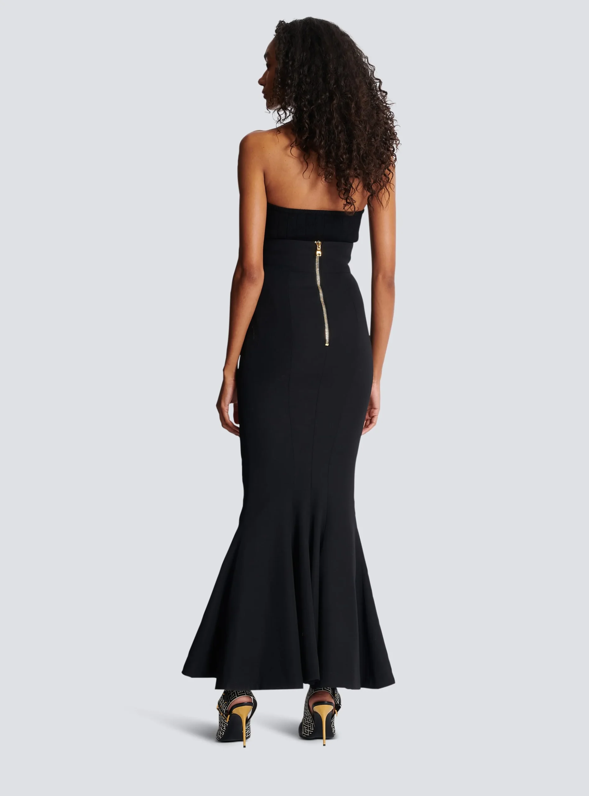 High-waisted Long Skirt With Buttons-Balmain Flash Sale