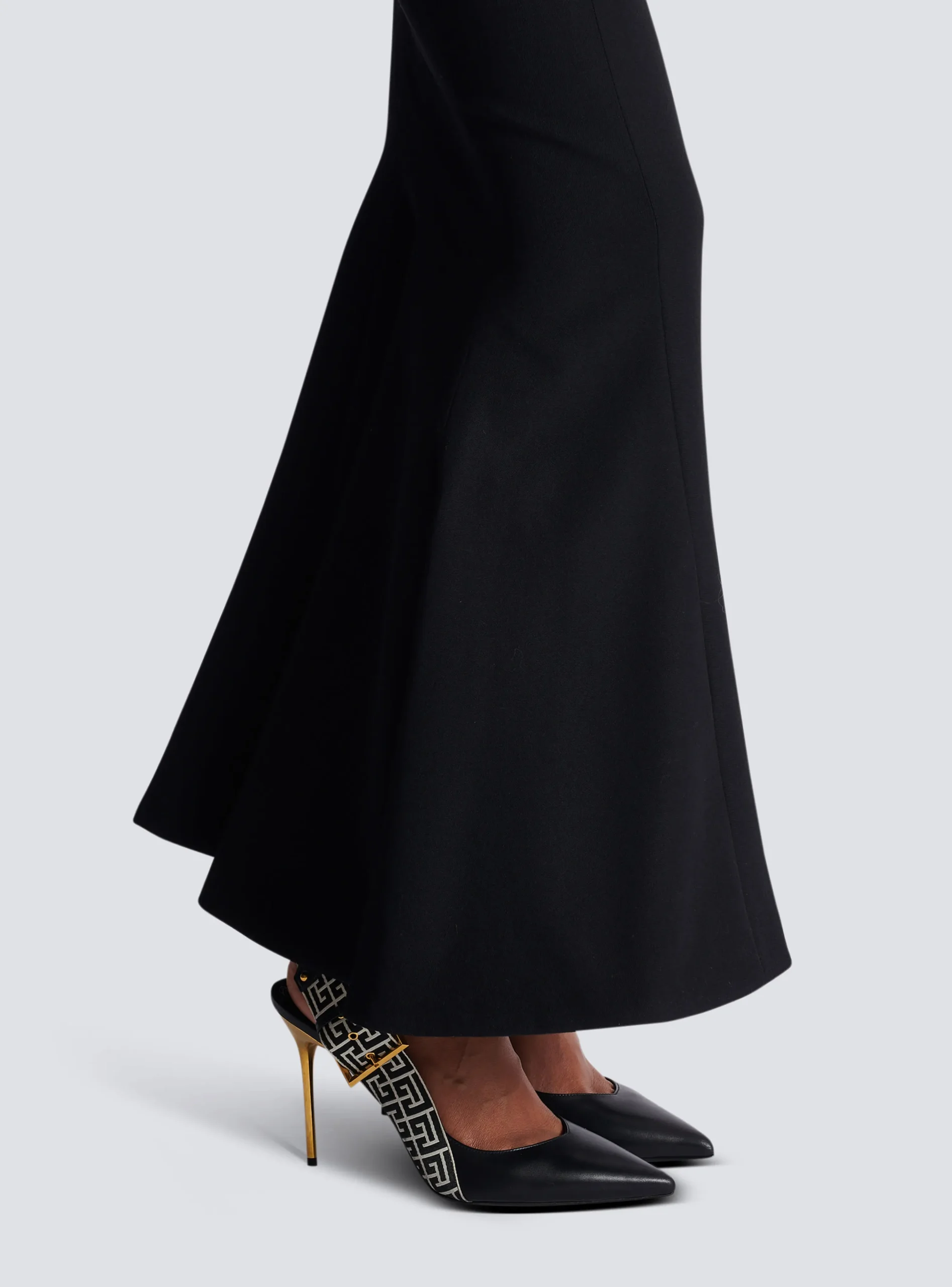 High-waisted Long Skirt With Buttons-Balmain Flash Sale