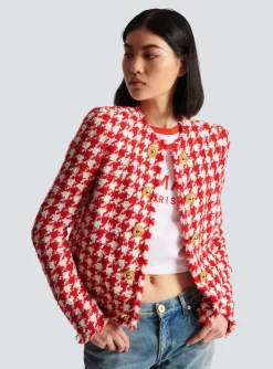 Houndstooth Tweed Jacket-Balmain Discount