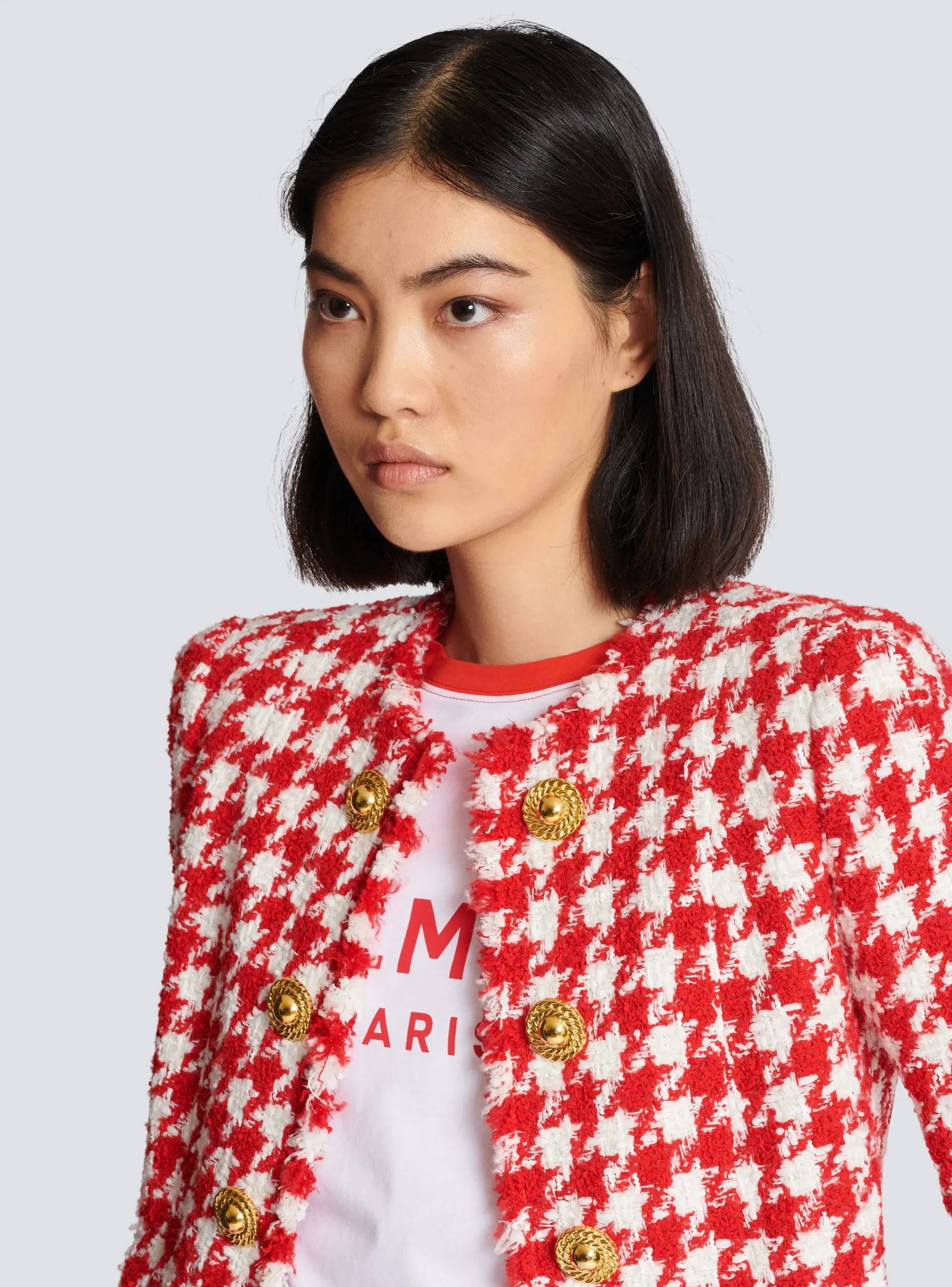 Houndstooth Tweed Jacket-Balmain Discount