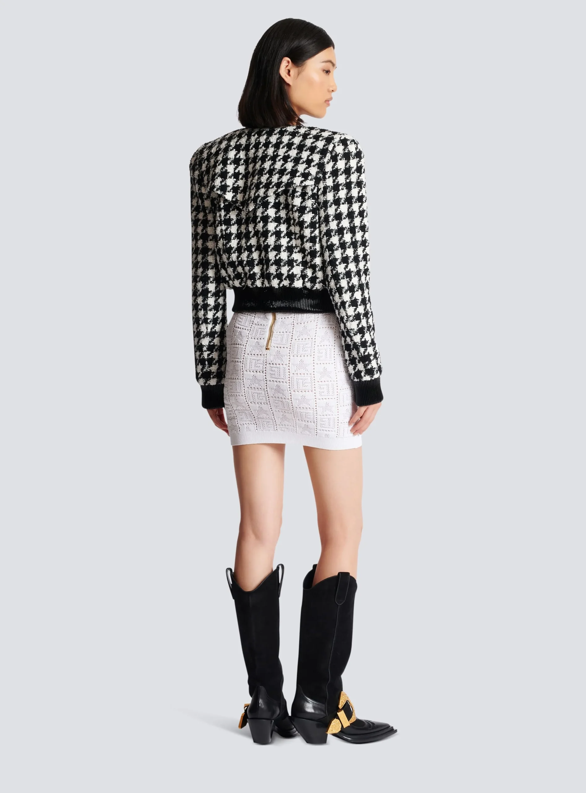 Houndstooth Tweed Jacket-Balmain Outlet