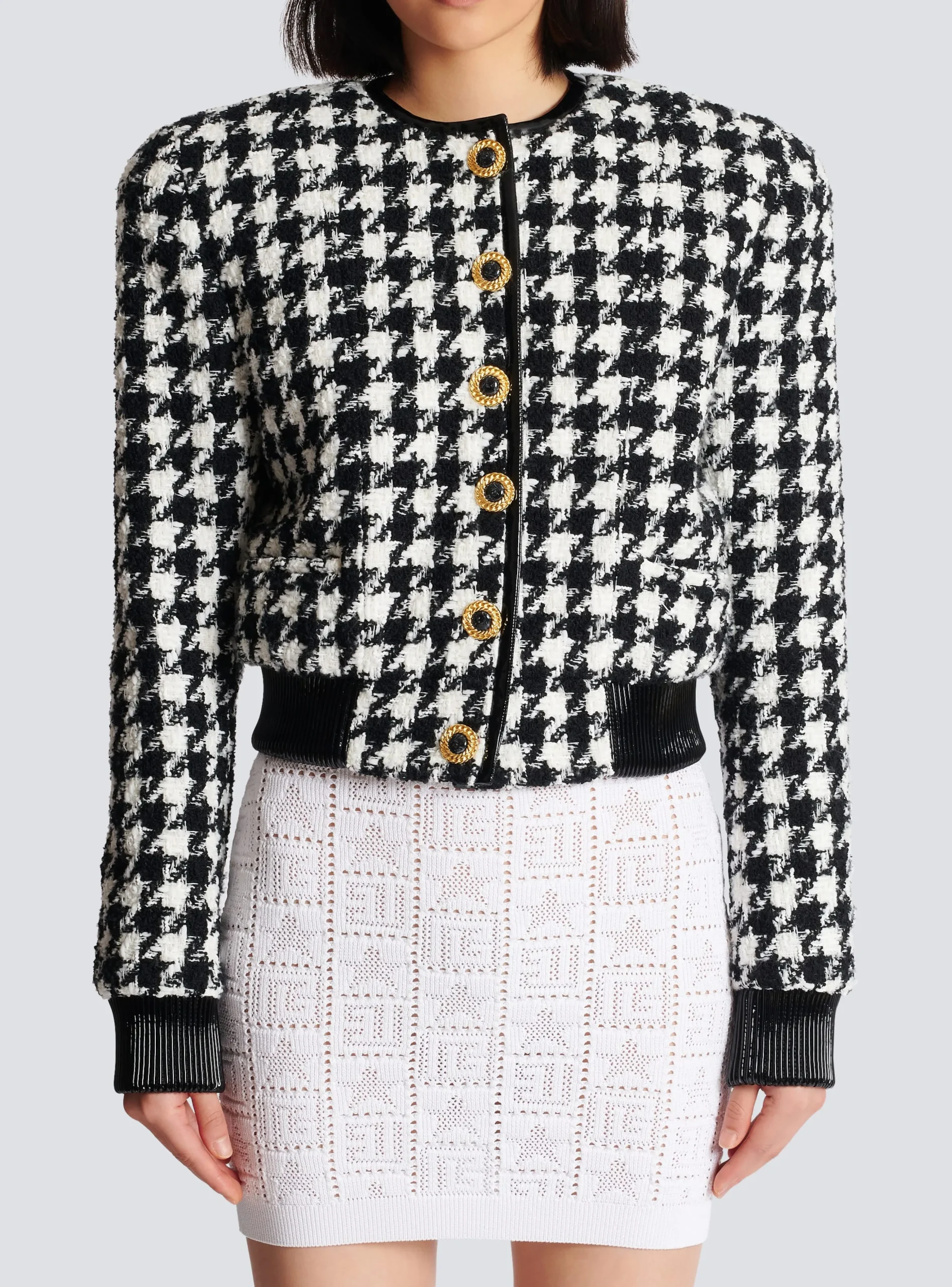 Houndstooth Tweed Jacket-Balmain Outlet