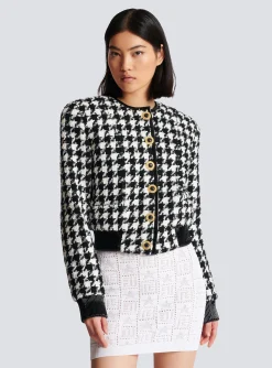 Houndstooth Tweed Jacket-Balmain Outlet