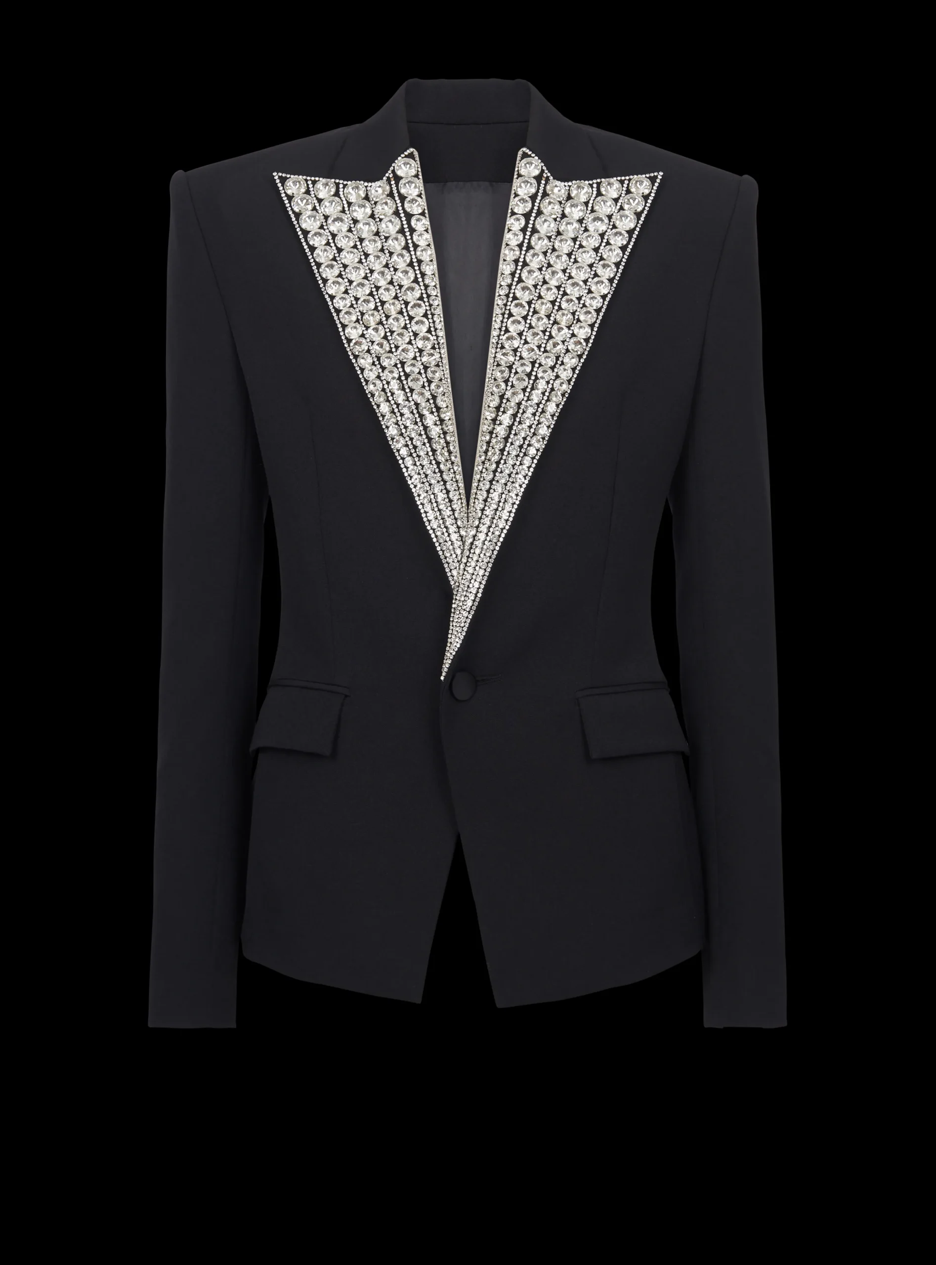Jacket With Crystal-embellished Collar-Balmain Shop