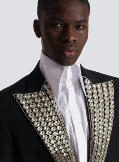 Jacket With Crystal-embellished Collar-Balmain Shop