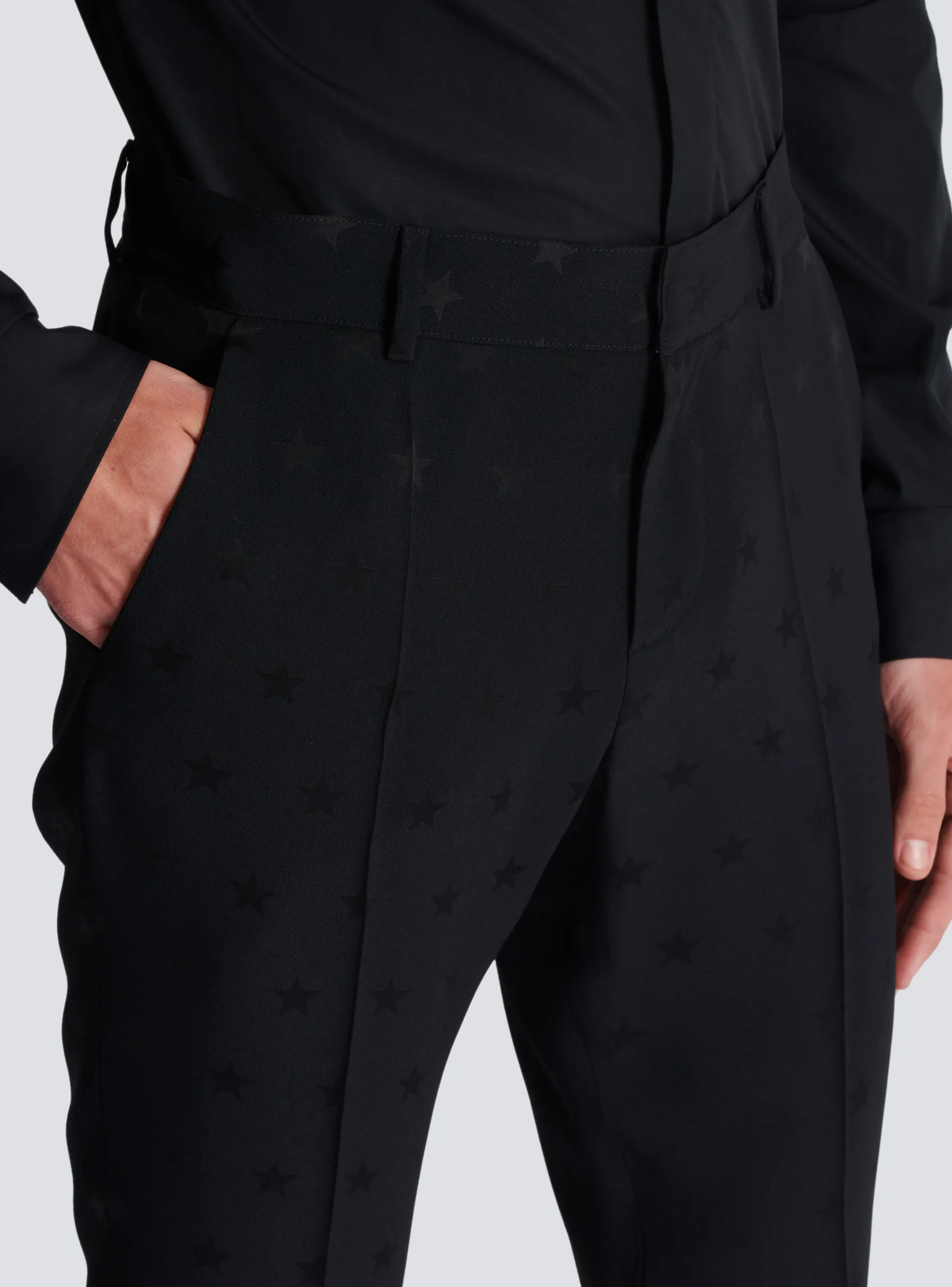 Jacquard Crepe Trousers With Stars-Balmain Online