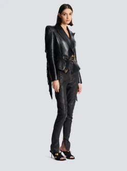 Jolie Madame Fringed Leather Jacket-Balmain Best Sale