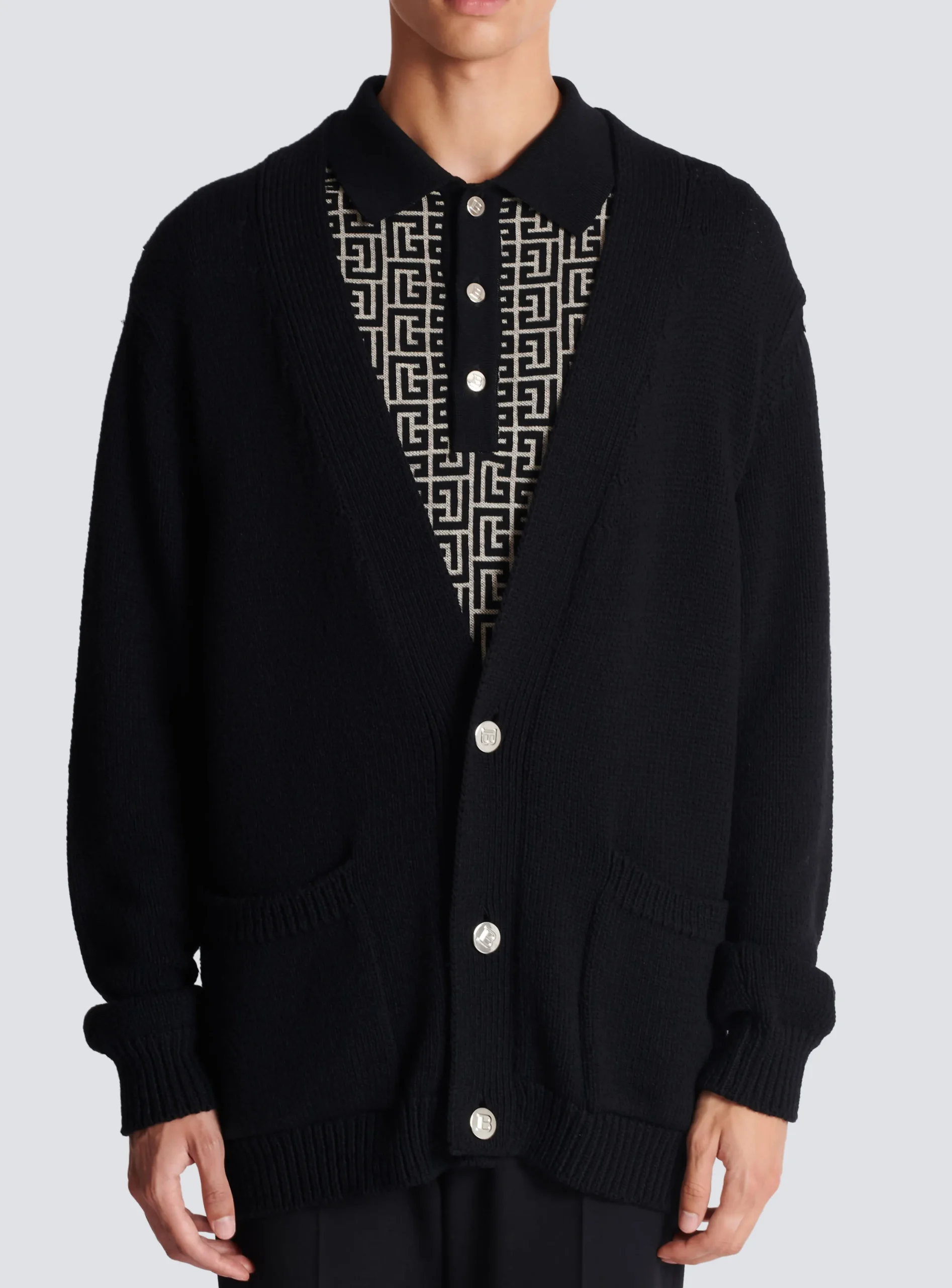 Knit Cardigan With Logo-Balmain Discount