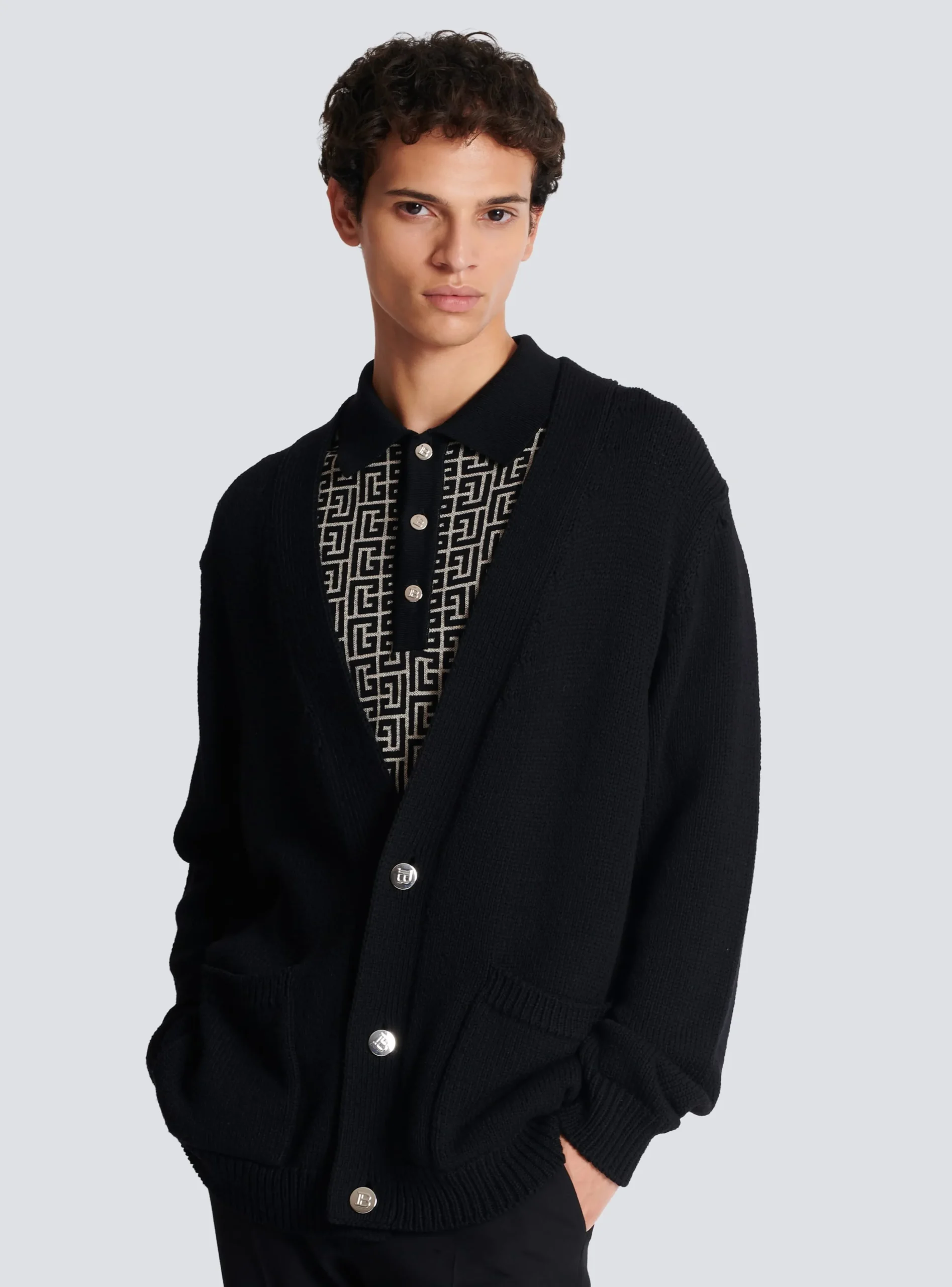 Knit Cardigan With Logo-Balmain Discount