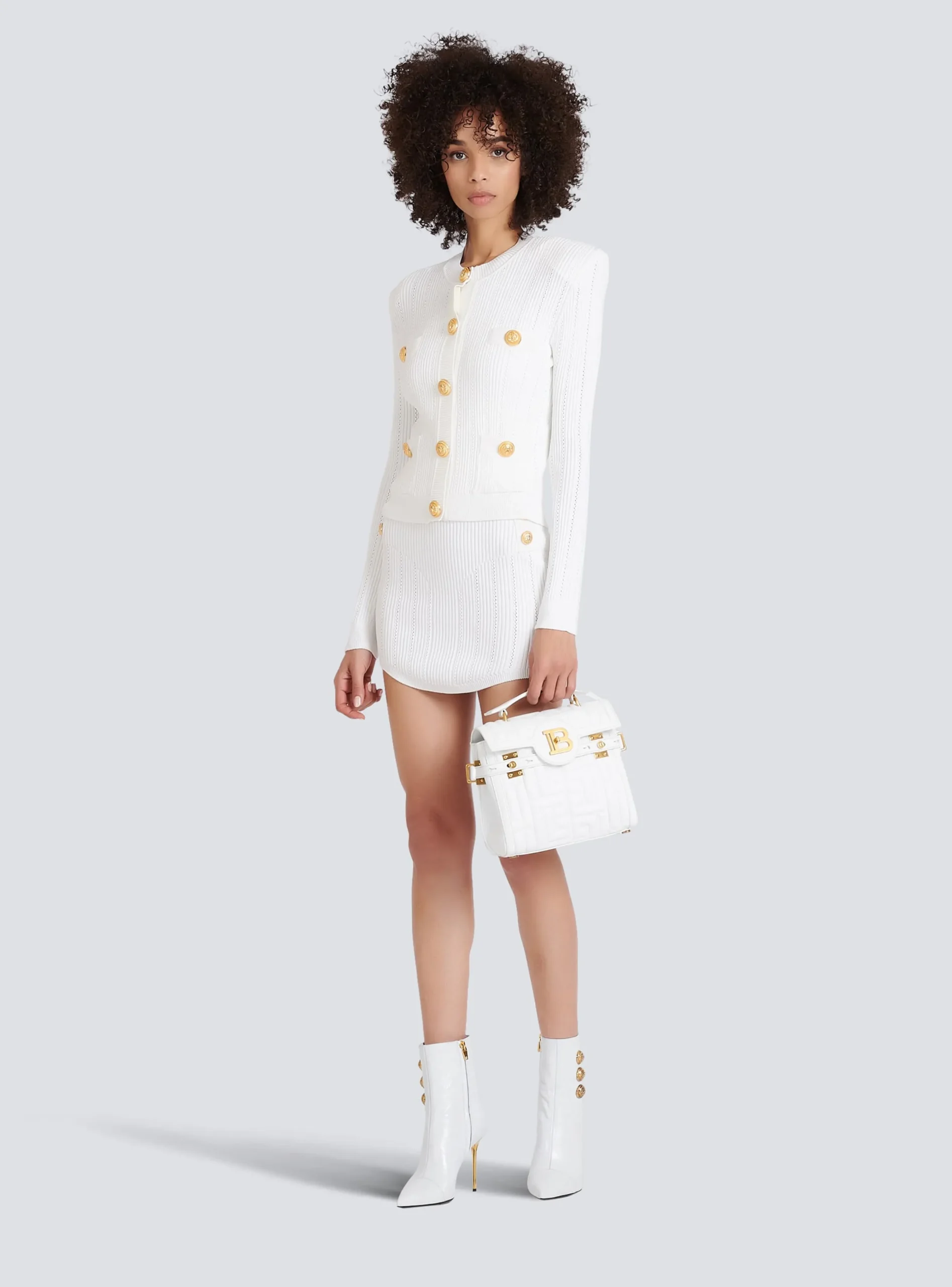 Knit Cardigan With Gold Buttons-Balmain Clearance