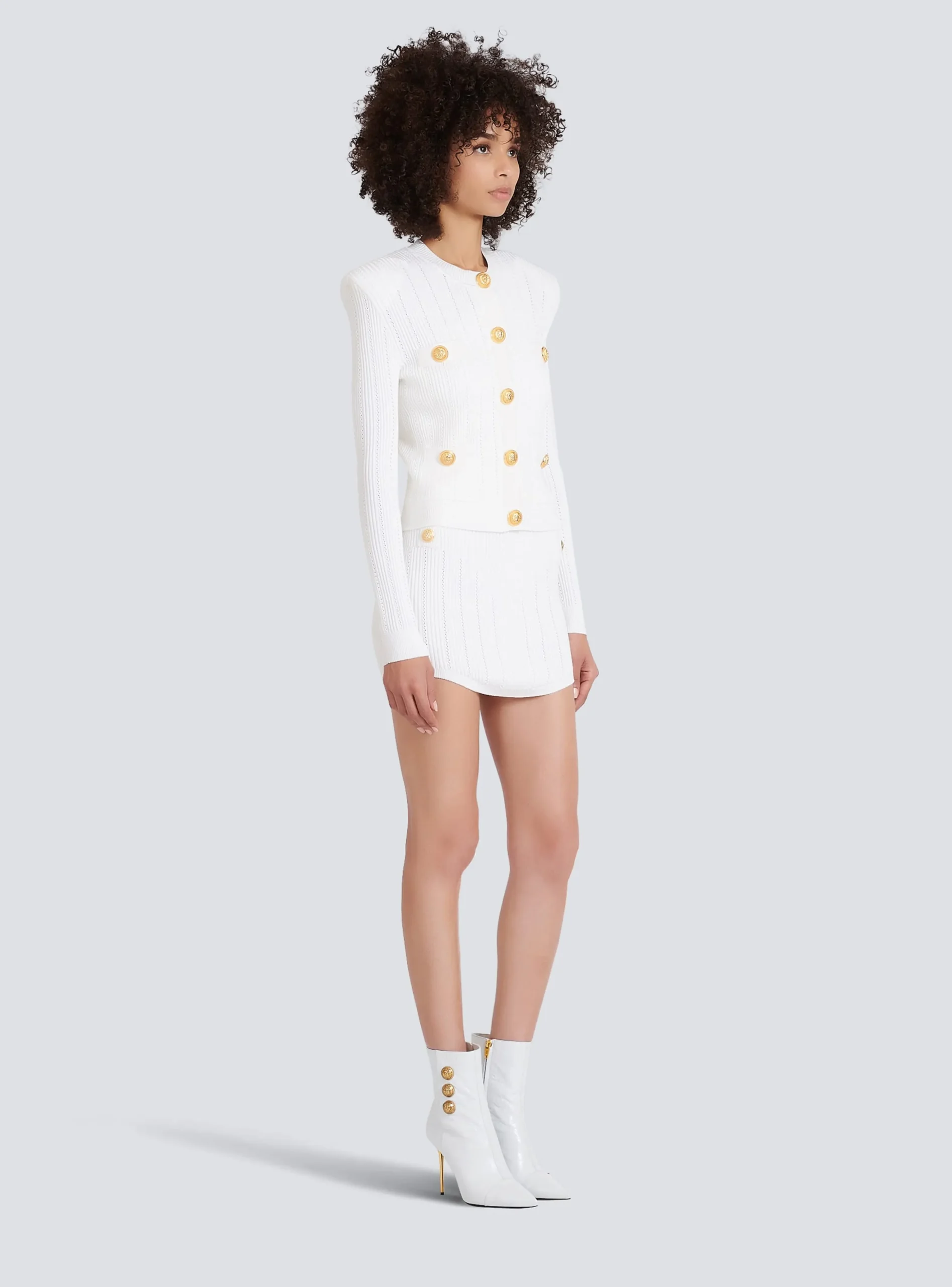 Knit Cardigan With Gold Buttons-Balmain Clearance
