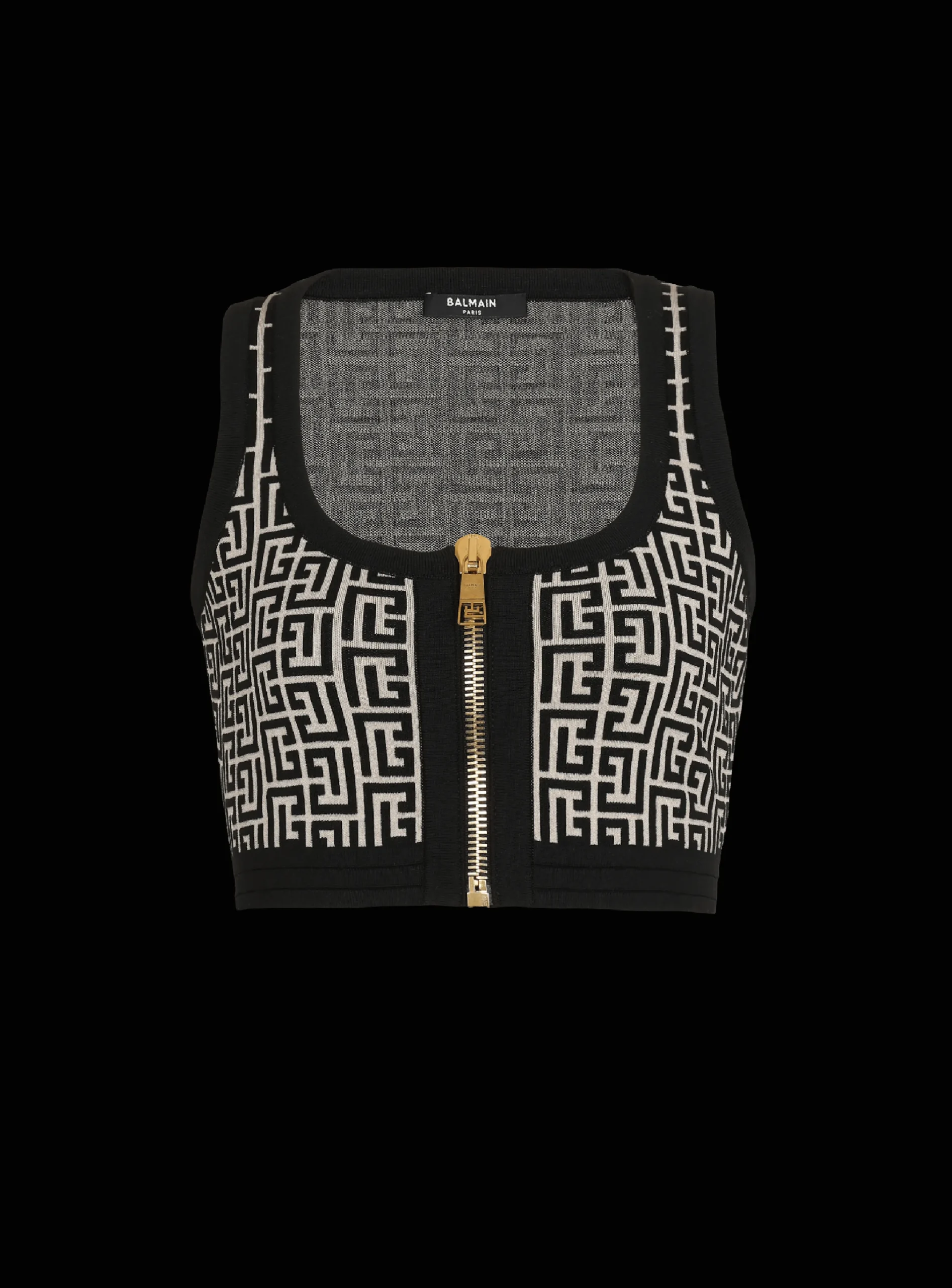 Knit Crop Top With Monogram-Balmain Shop