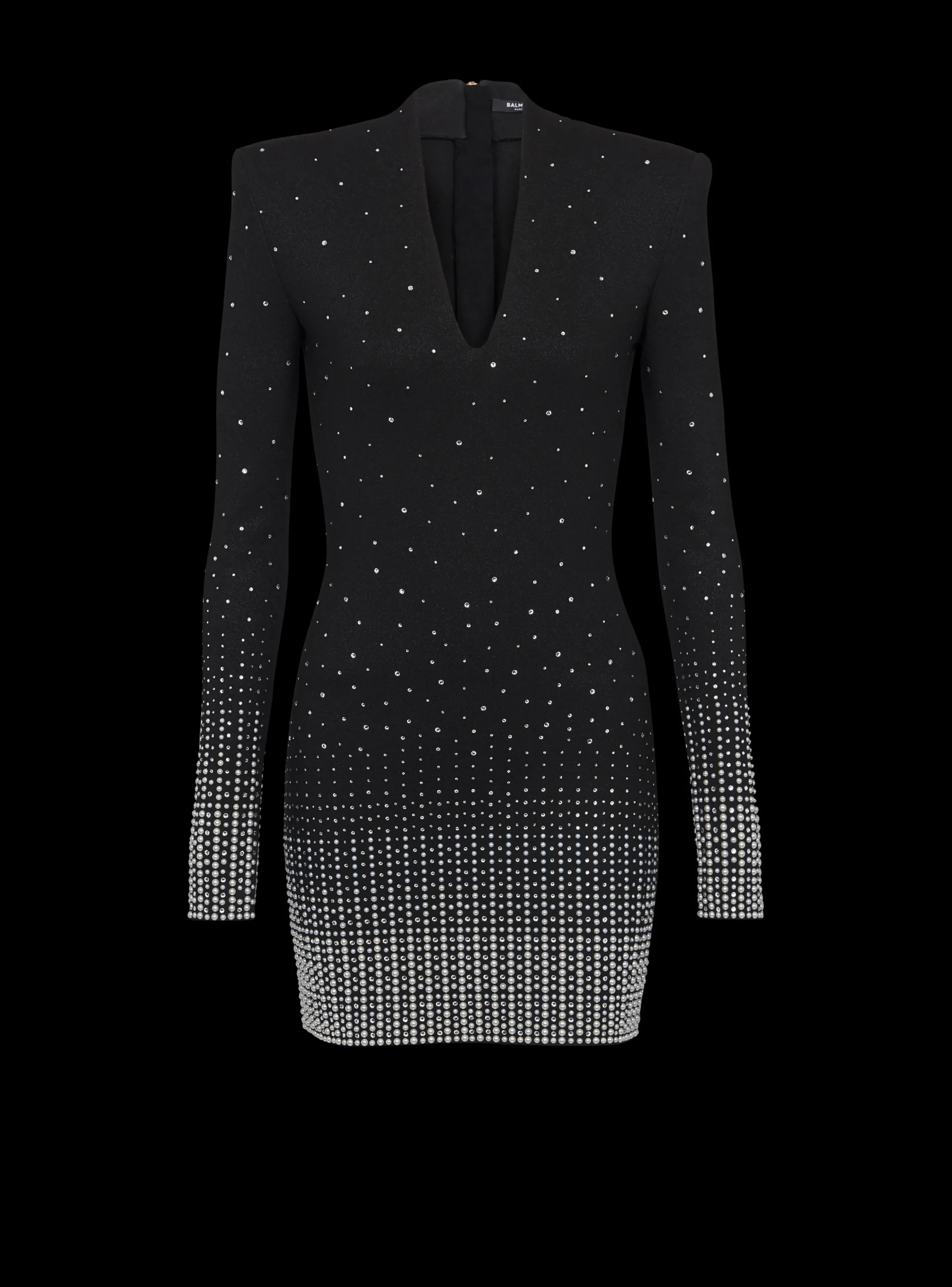 Knit Dress With Pearl And Crystal Embroidery-Balmain Best