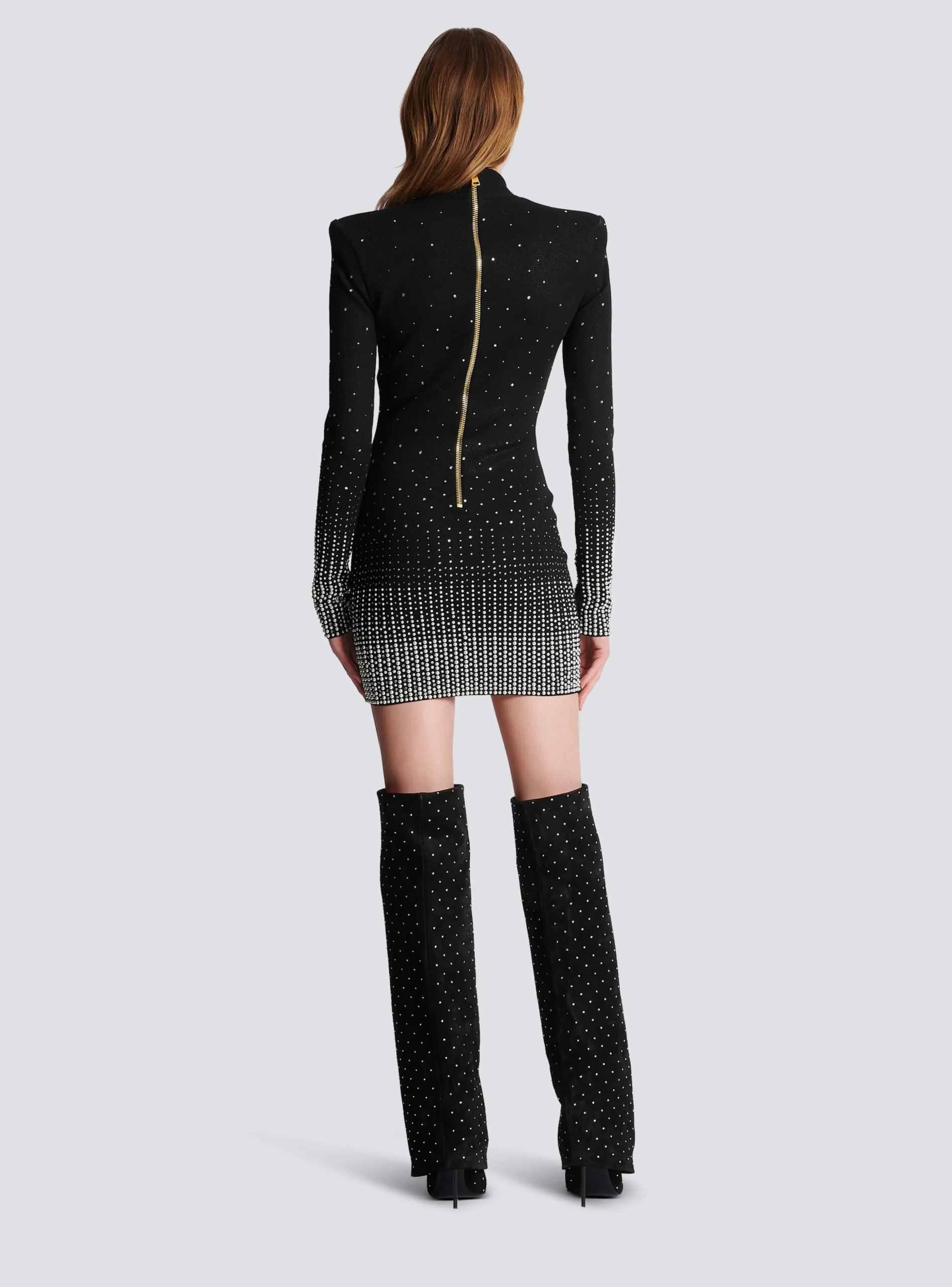 Knit Dress With Pearl And Crystal Embroidery-Balmain Best