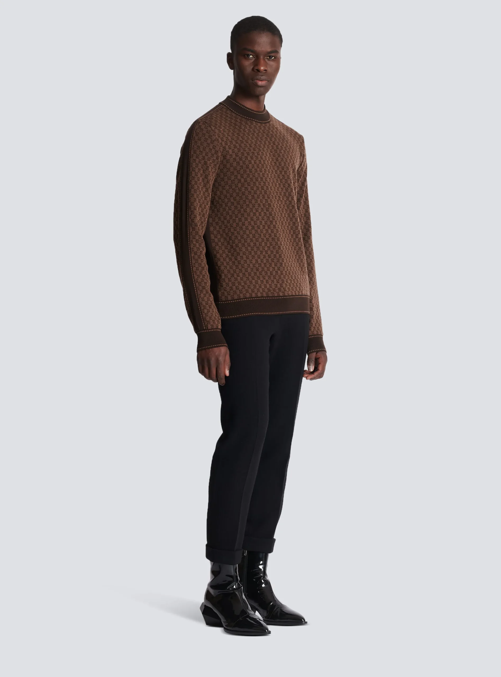 Knit Jumper With Mini Monogram-Balmain Fashion