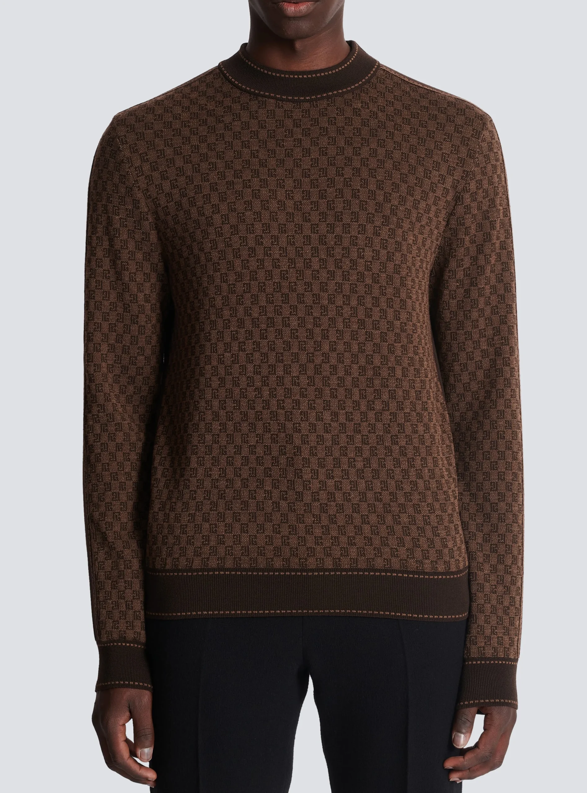 Knit Jumper With Mini Monogram-Balmain Fashion