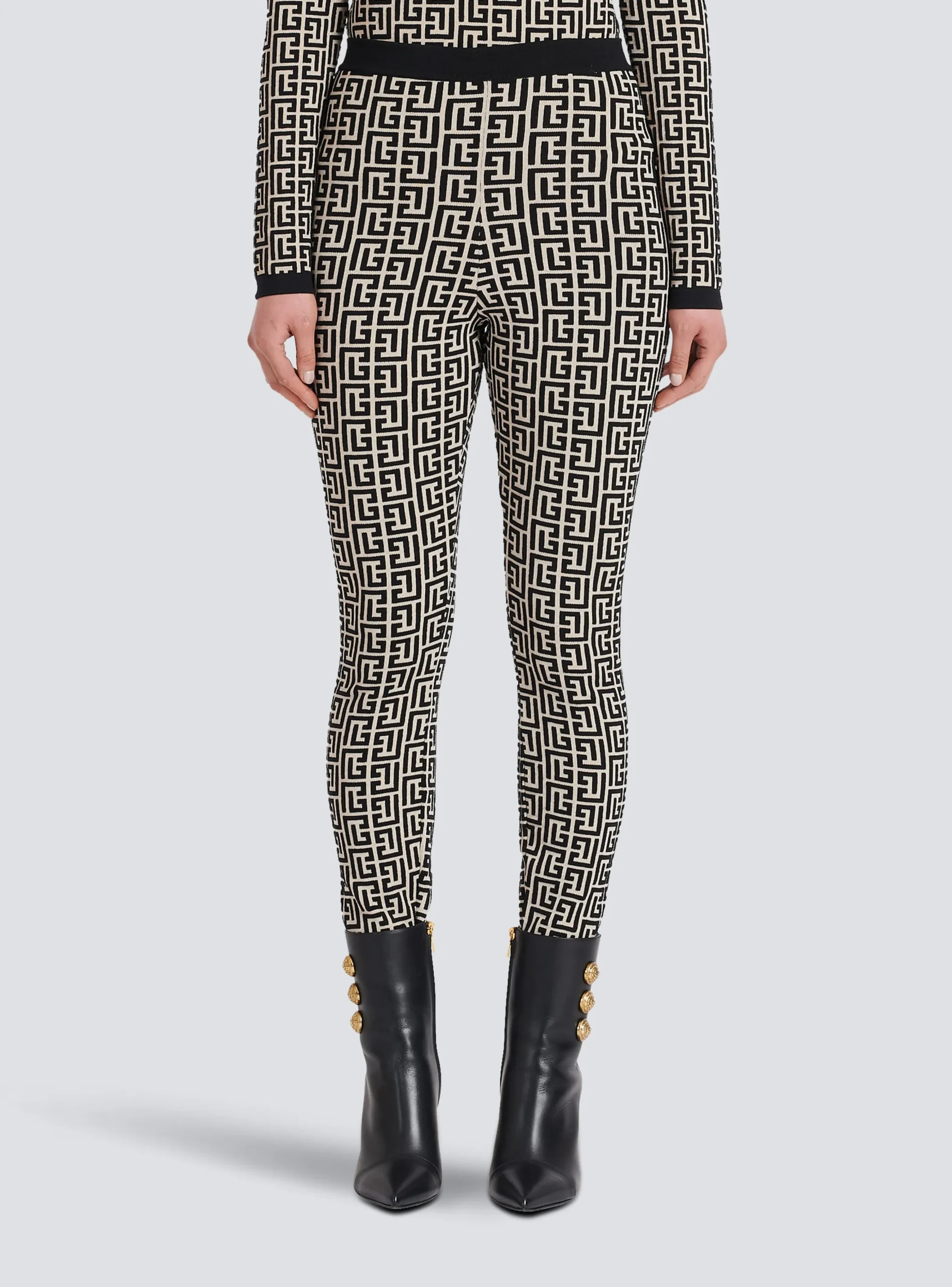 Knit Leggings With Monogram-Balmain Hot