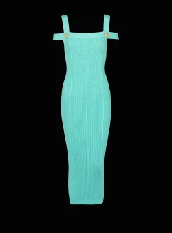 Knit Midi Dress With Double Straps-Balmain Best Sale