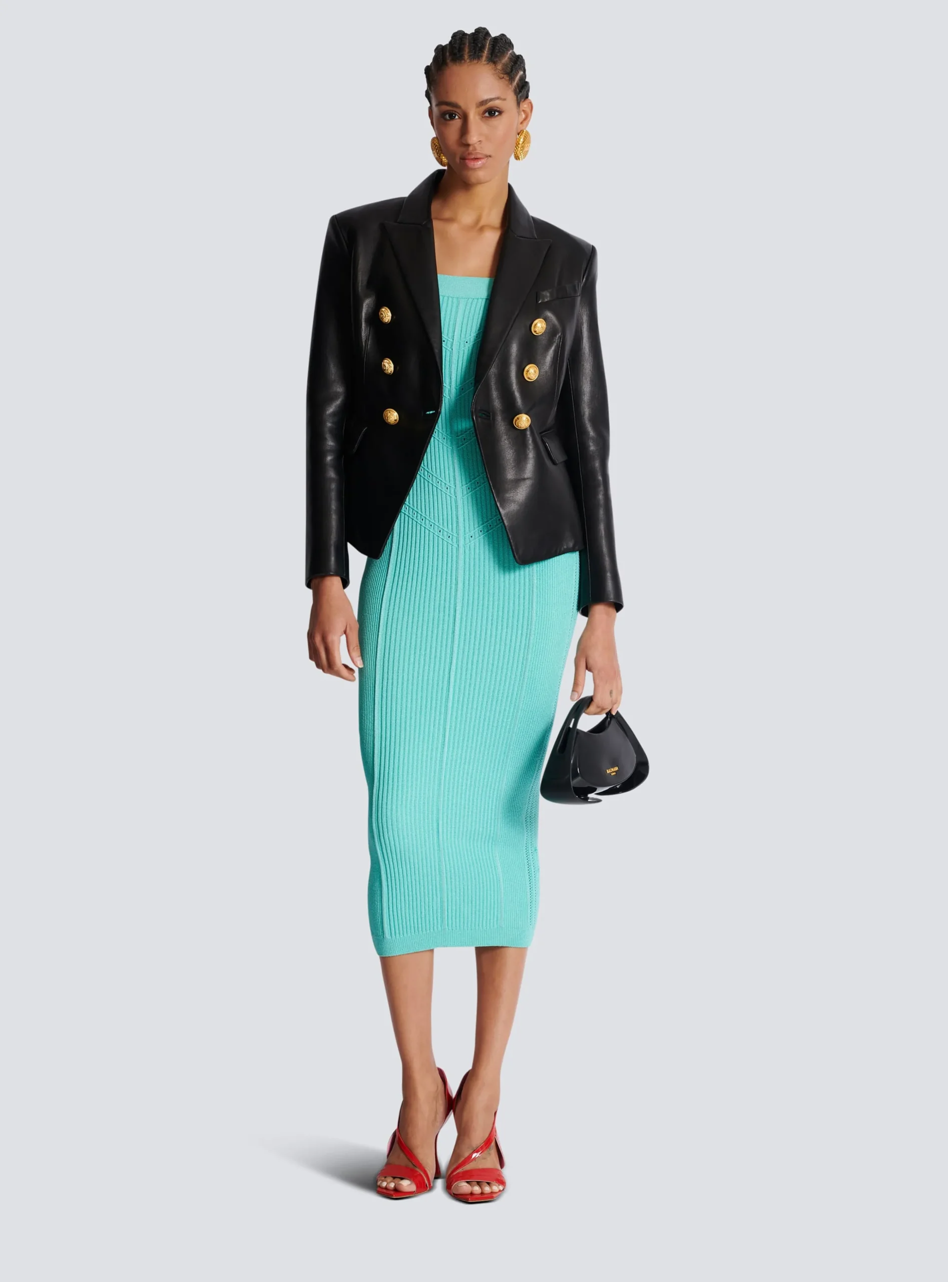 Knit Midi Dress With Double Straps-Balmain Best Sale