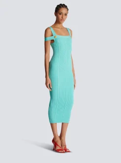 Knit Midi Dress With Double Straps-Balmain Best Sale