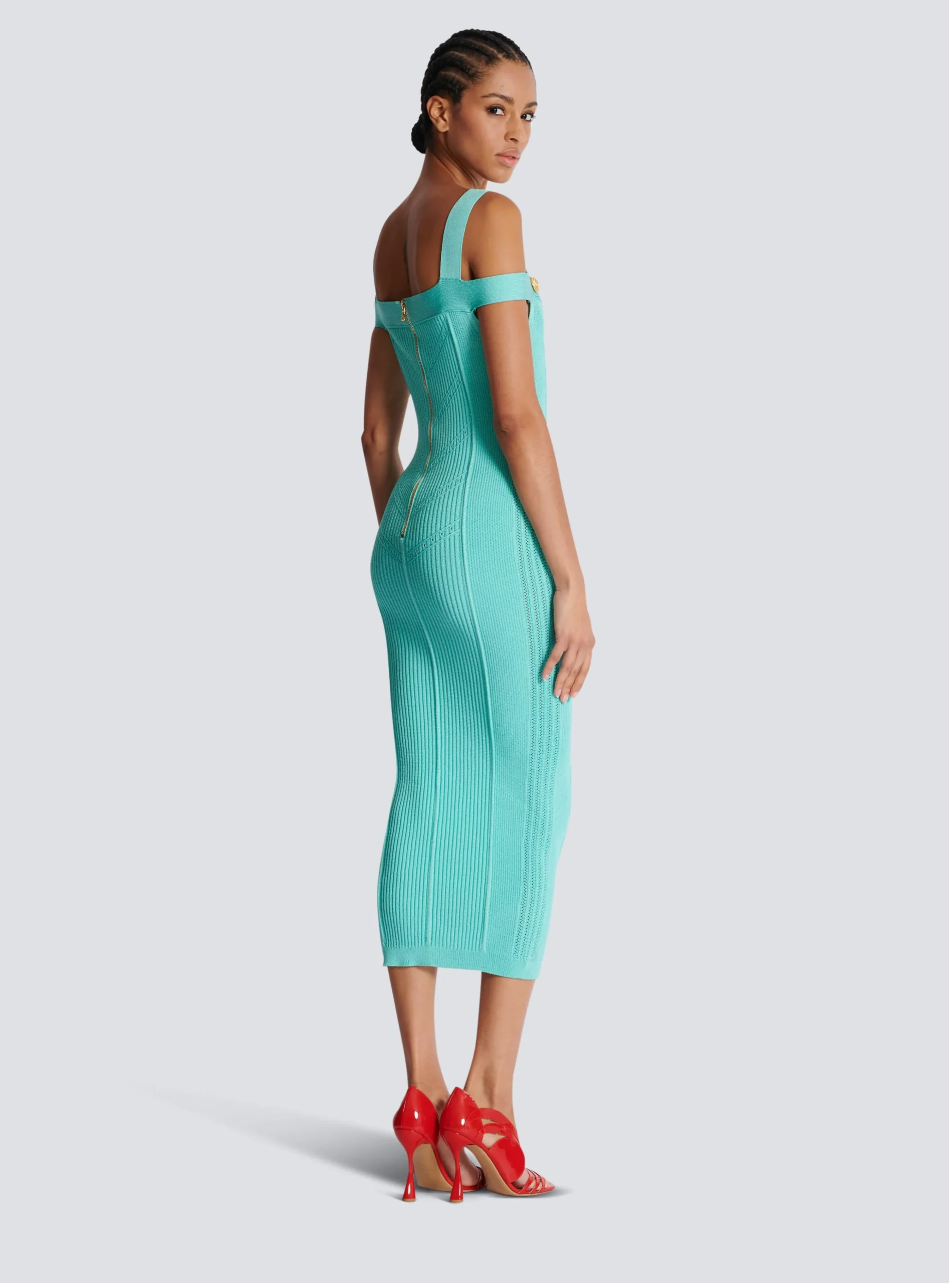Knit Midi Dress With Double Straps-Balmain Best Sale