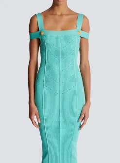 Knit Midi Dress With Double Straps-Balmain Best Sale