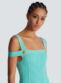 Knit Midi Dress With Double Straps-Balmain Best Sale