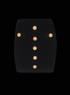 Knit Skirt With Buttons-Balmain Fashion