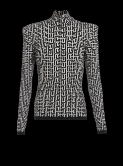 Knit Sweater With Monogram-Balmain Clearance