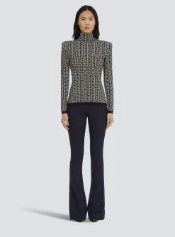 Knit Sweater With Monogram-Balmain Clearance