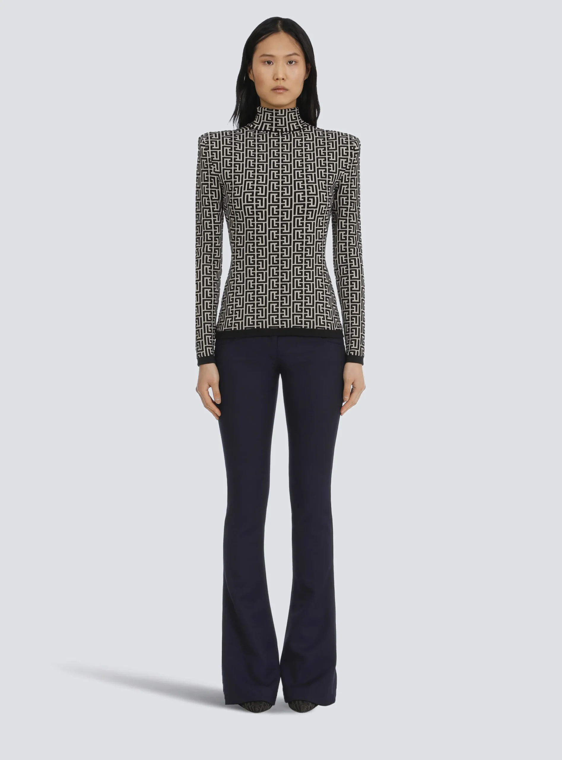 Knit Sweater With Monogram-Balmain Clearance