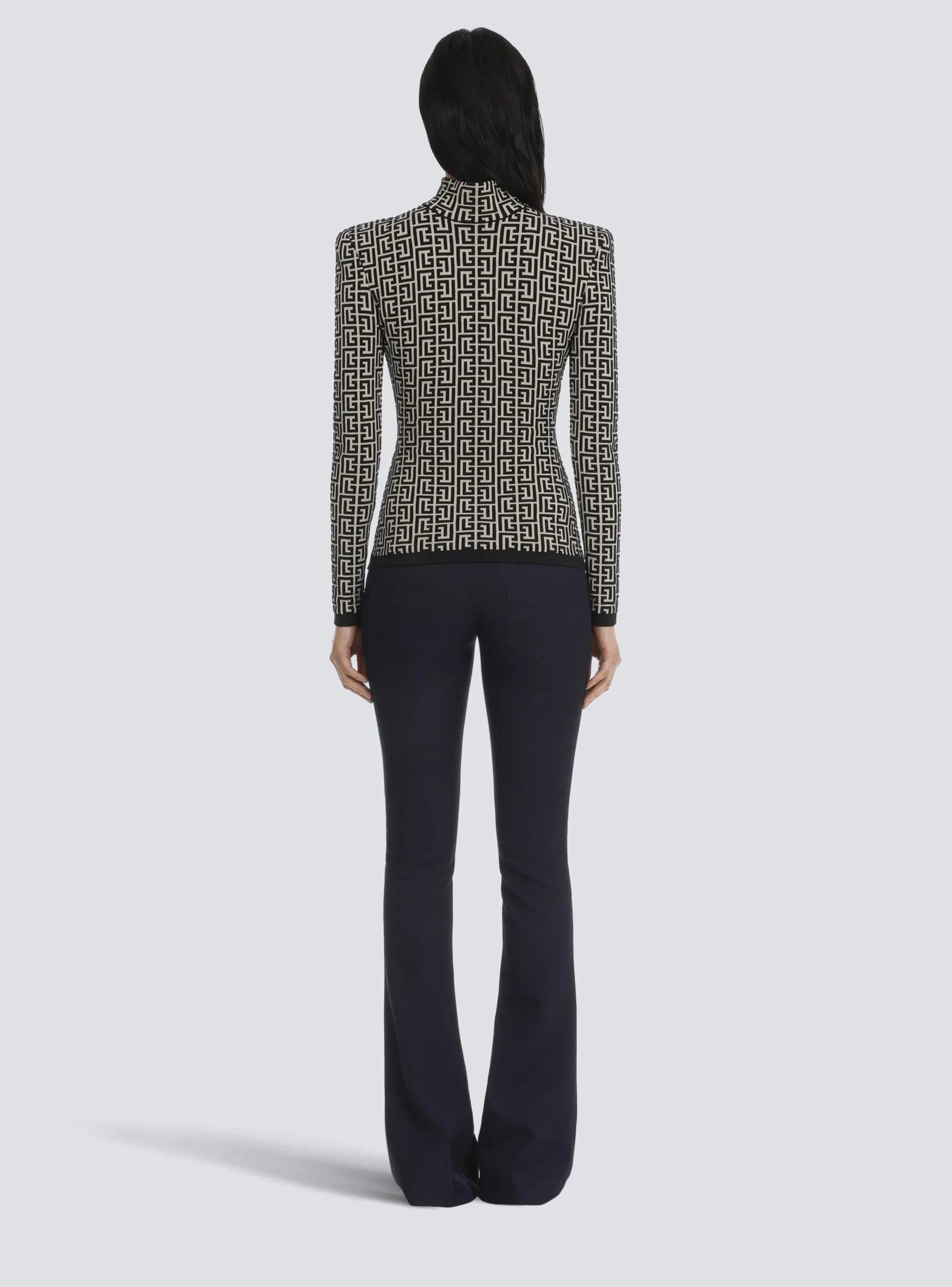 Knit Sweater With Monogram-Balmain Clearance