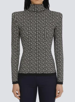 Knit Sweater With Monogram-Balmain Clearance
