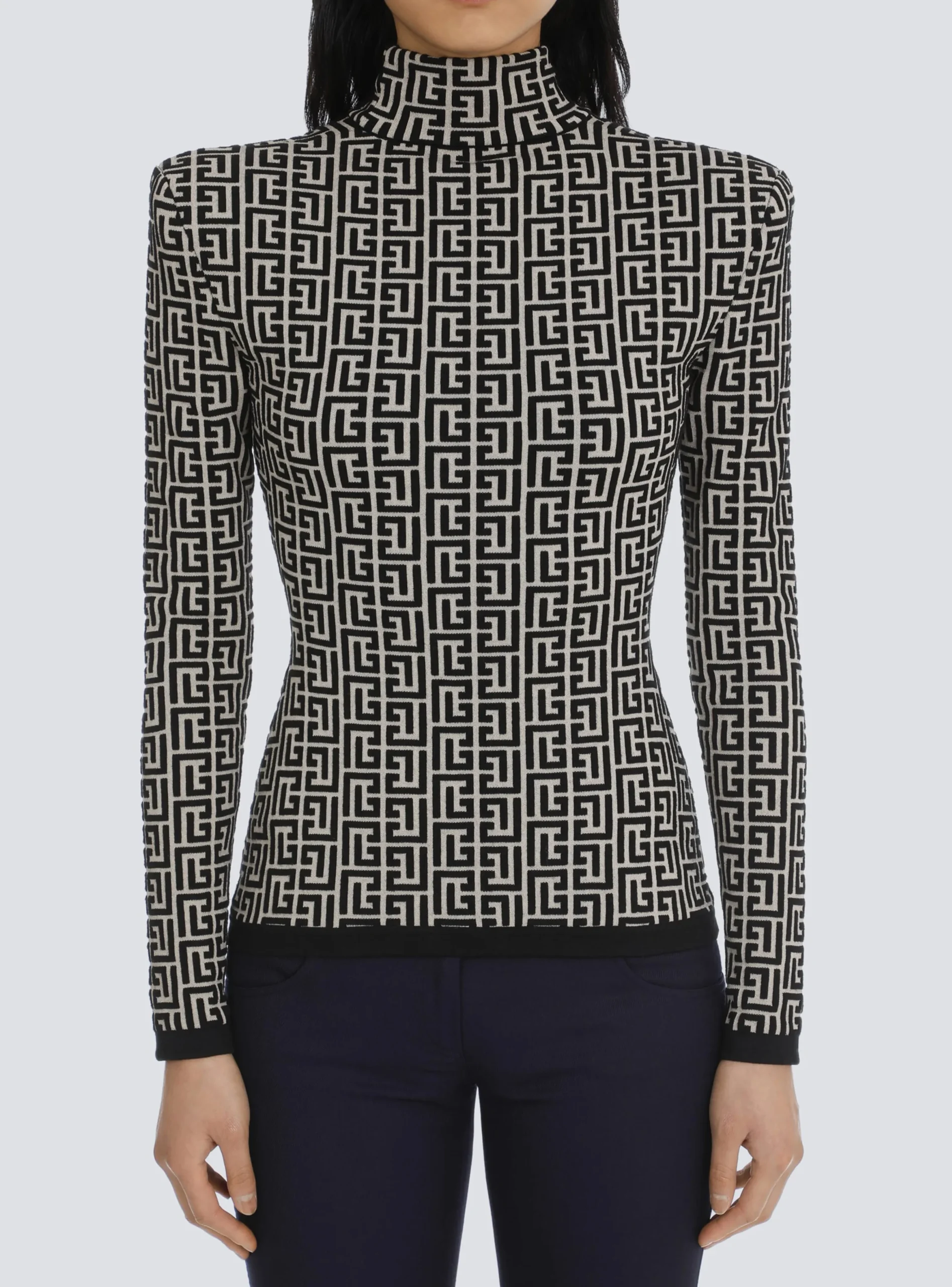 Knit Sweater With Monogram-Balmain Clearance