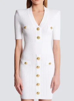 Knitted Dress With Buttons-Balmain Clearance