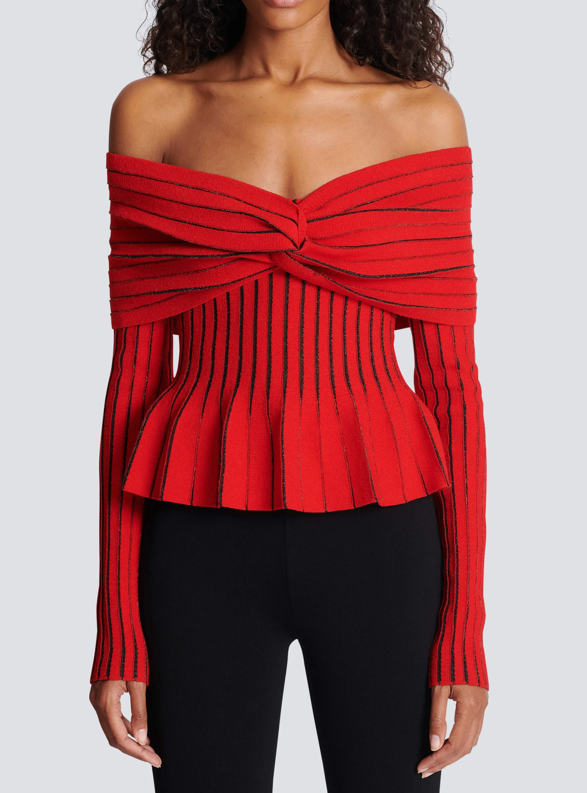 Knotted Off-the-shoulder Top-Balmain Discount