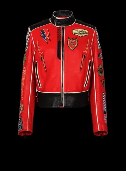 Lambskin Jacket With Racing Patches-Balmain Cheap