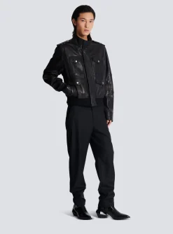 Lambskin Leather Jacket With 4 Pockets-Balmain Best