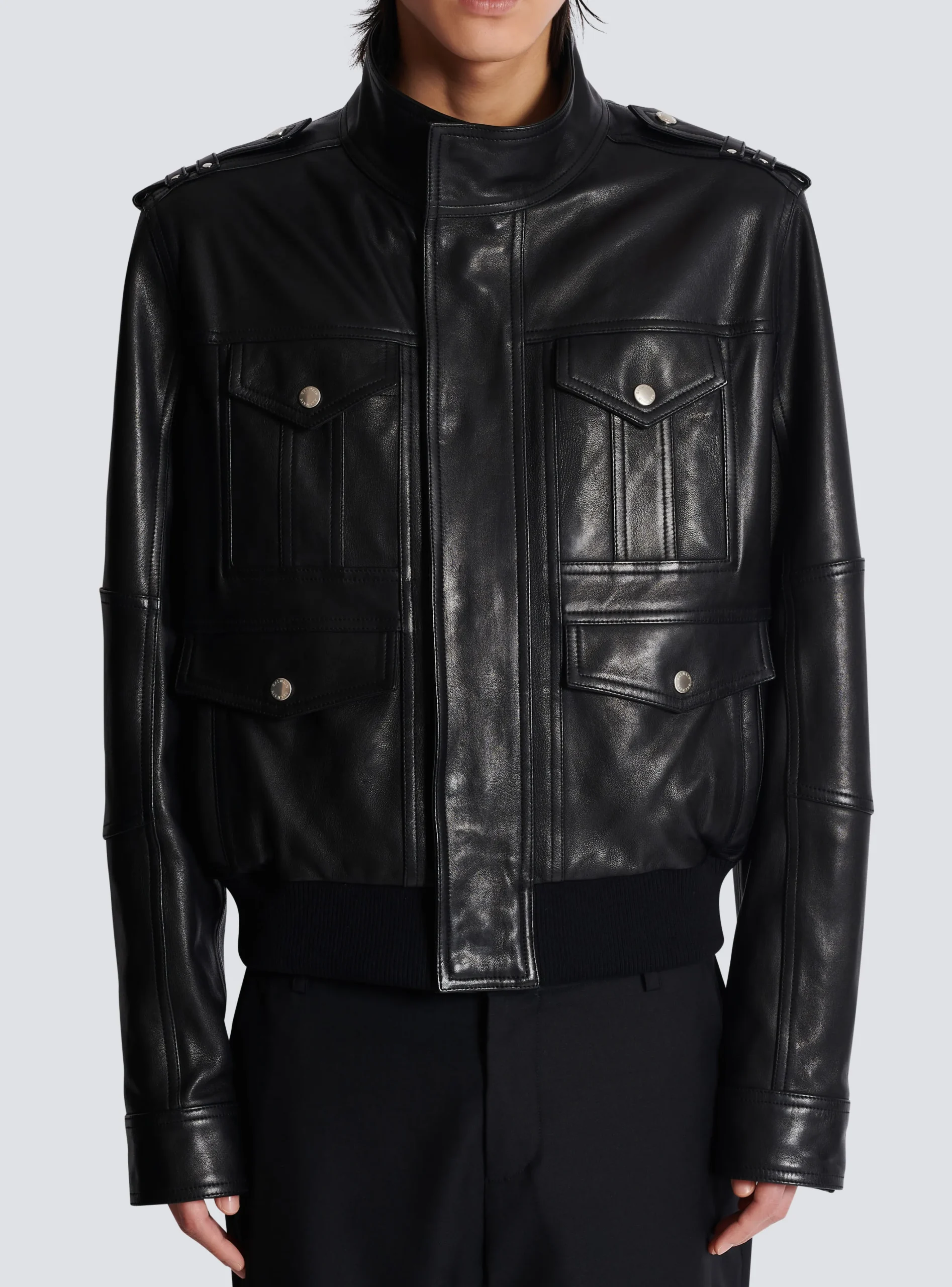 Lambskin Leather Jacket With 4 Pockets-Balmain Best