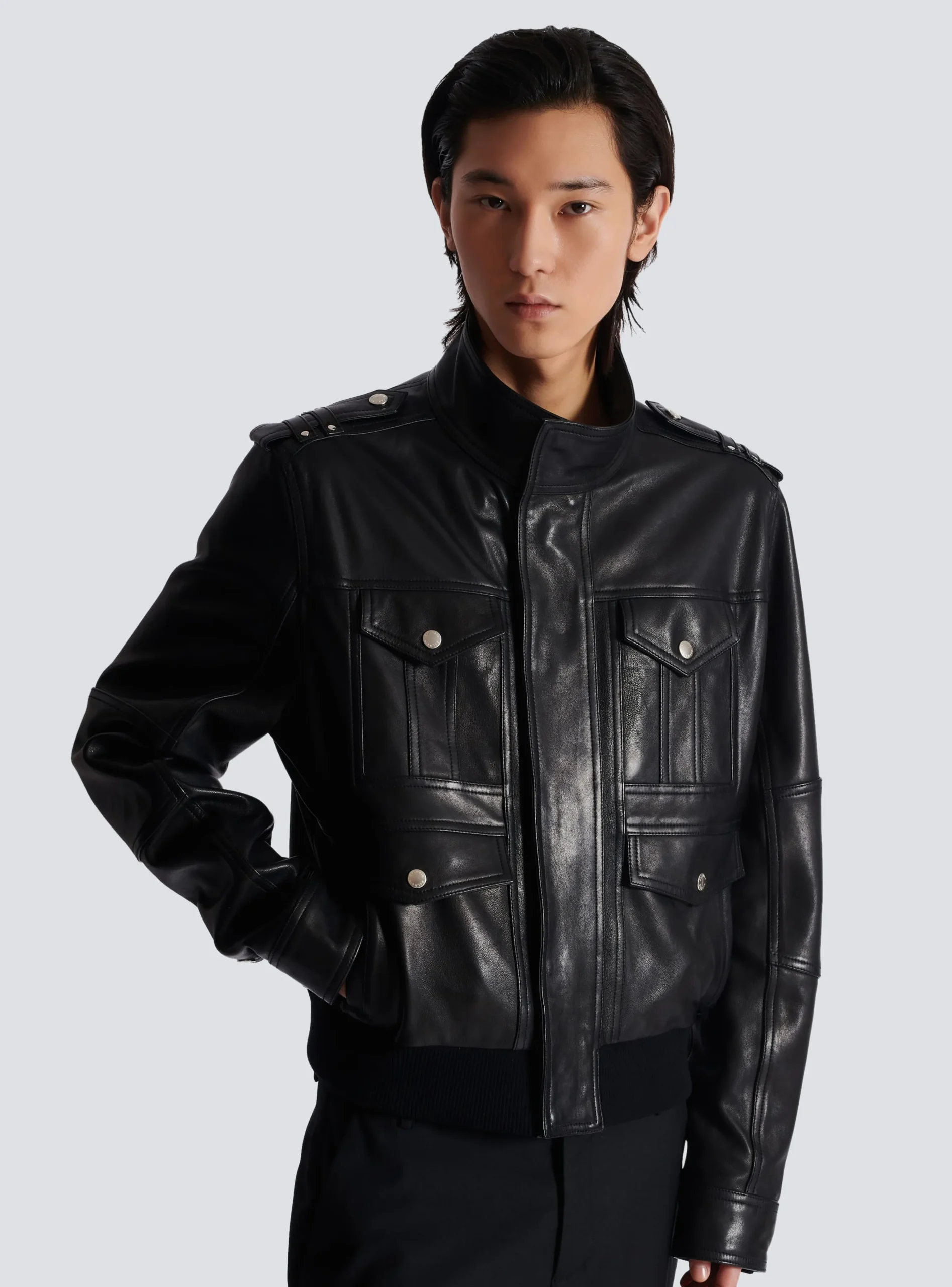 Lambskin Leather Jacket With 4 Pockets-Balmain Best