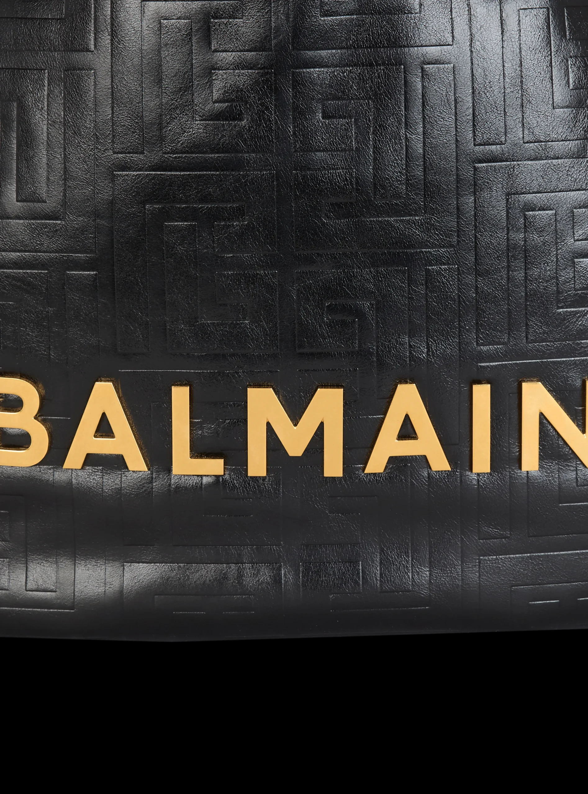 Large 1945 Soft Hobo Bag In Embossed Crinkled Calfskin With A PB Labyrinth Monogram-Balmain Fashion