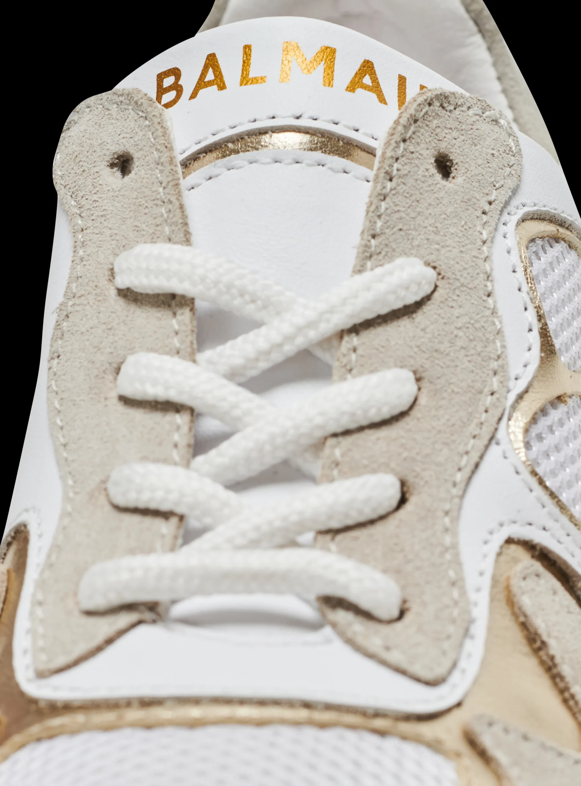 Leather And Mesh Trainers-Balmain New