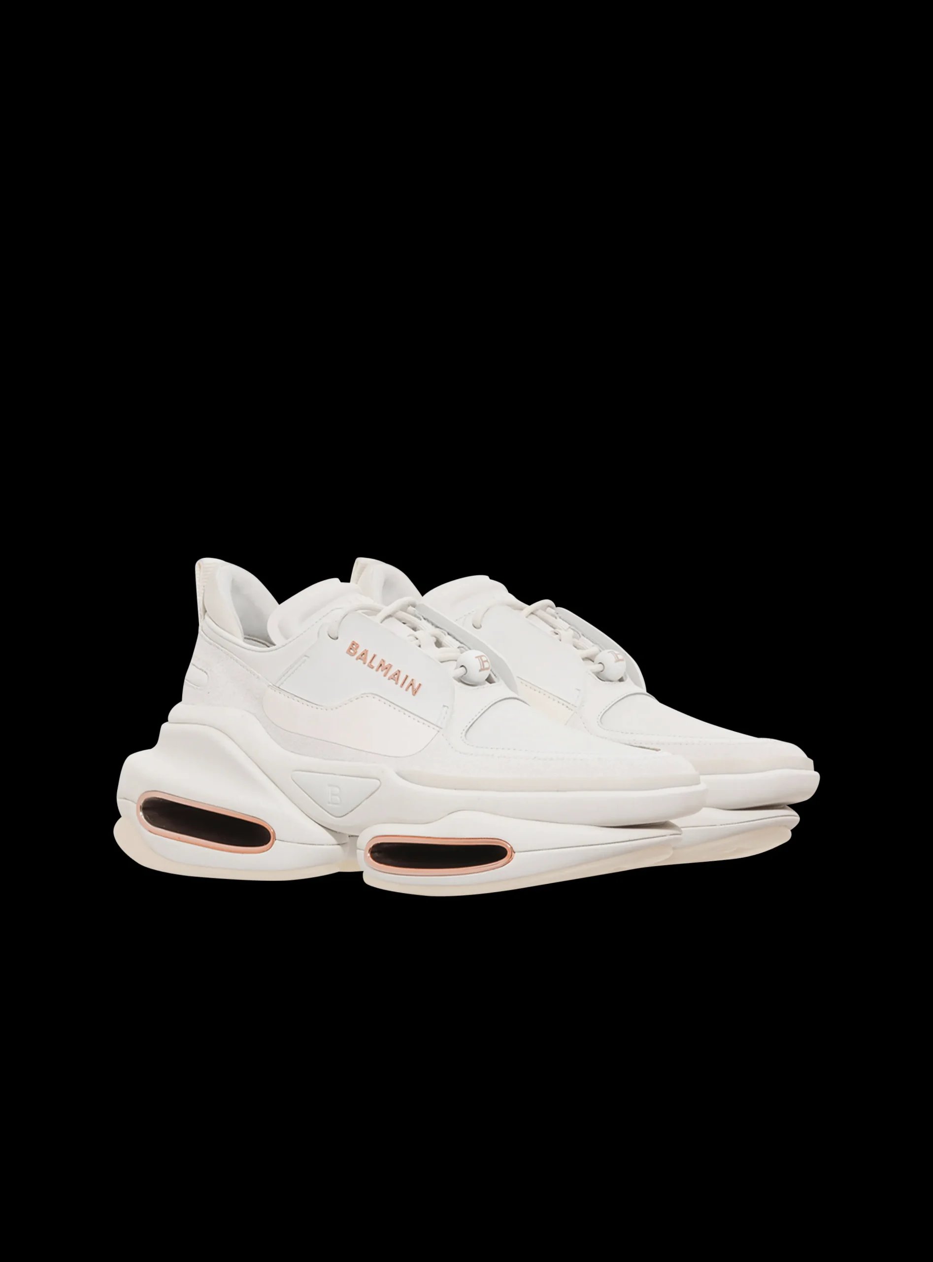 Leather And Suede B-Bold Low-top Sneakers-Balmain Outlet