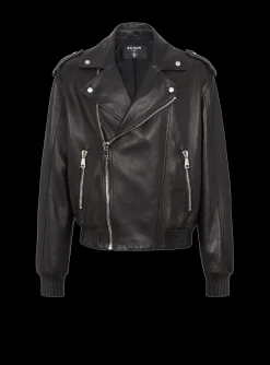 Leather Bomber Jacket-Balmain Online