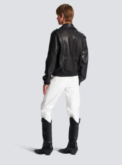 Leather Bomber Jacket-Balmain Online