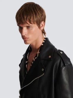 Leather Bomber Jacket-Balmain Online