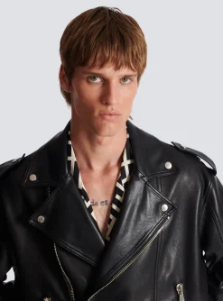 Leather Bomber Jacket-Balmain Online